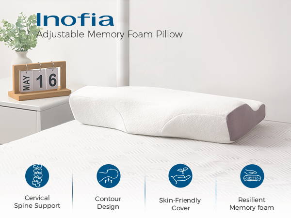 Inofia Cervical Contour Memory Foam Pillow for Neck Pain Relief INOFIA UK